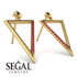 Triangle Ruby Stud Earrings - Amiyah No. 10