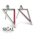 Triangle Ruby Stud Earrings - Amiyah No. 12