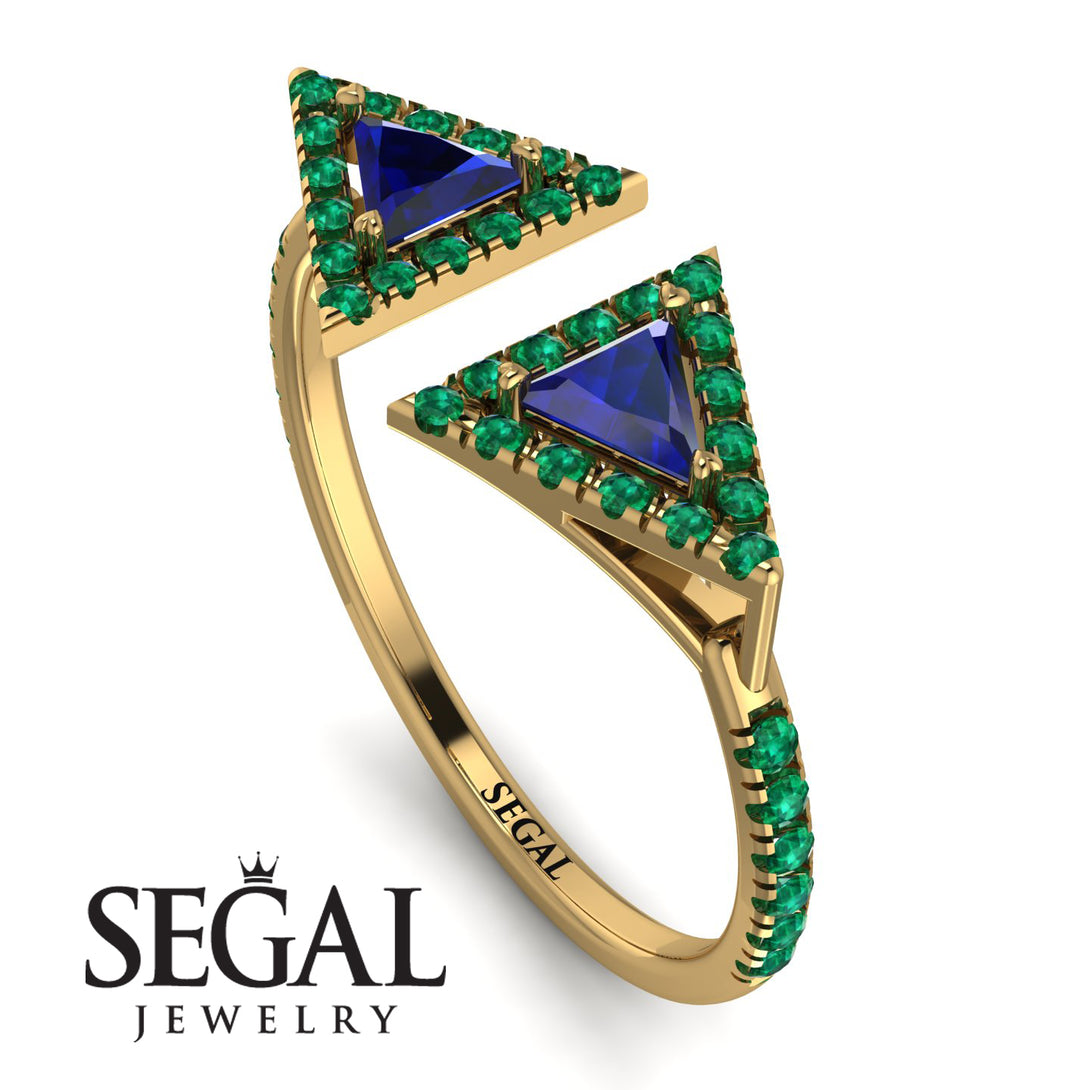 Triangle Sapphire Open Ring - Nevaeh No. 28