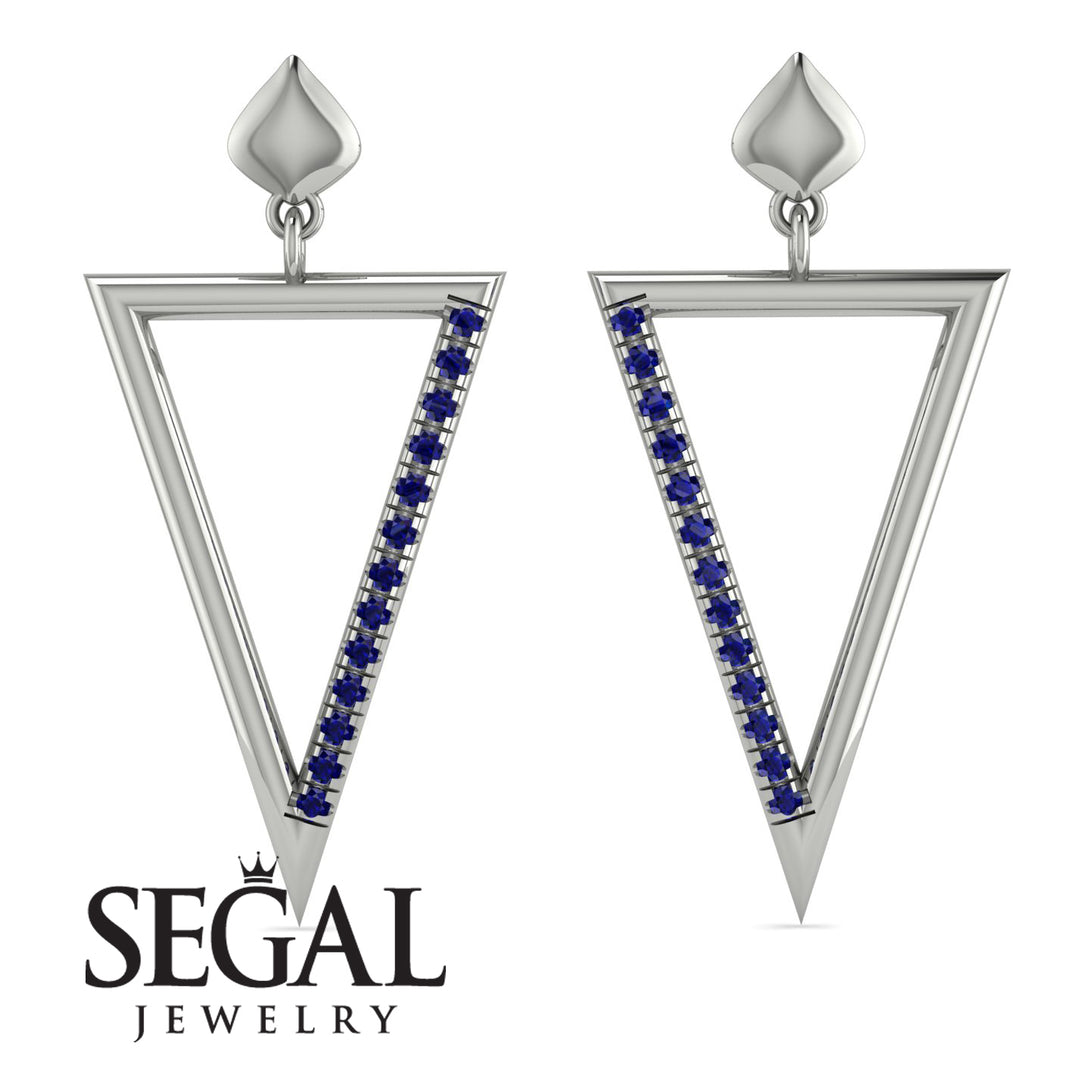 Triangle Sapphire Stud Earrings - Amiyah No. 15
