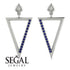Triangle Sapphire Stud Earrings - Amiyah No. 15