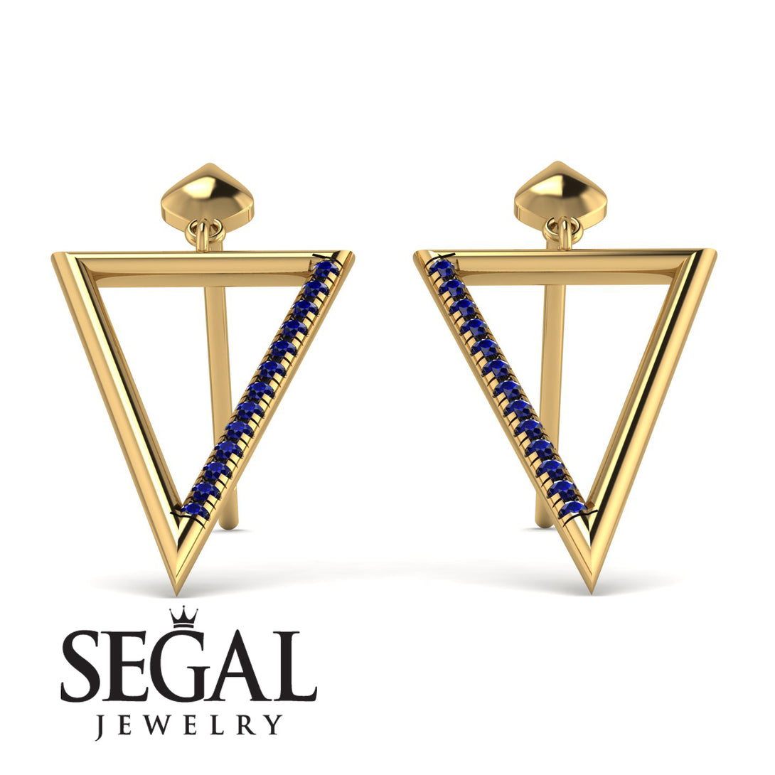 Triangle Sapphire Stud Earrings - Amiyah No. 13