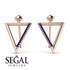 Triangle Sapphire Stud Earrings - Amiyah No. 14