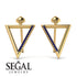 Triangle Sapphire Stud Earrings - Amiyah No. 13