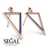 Triangle Sapphire Stud Earrings - Amiyah No. 14