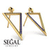 Triangle Sapphire Stud Earrings - Amiyah No. 13