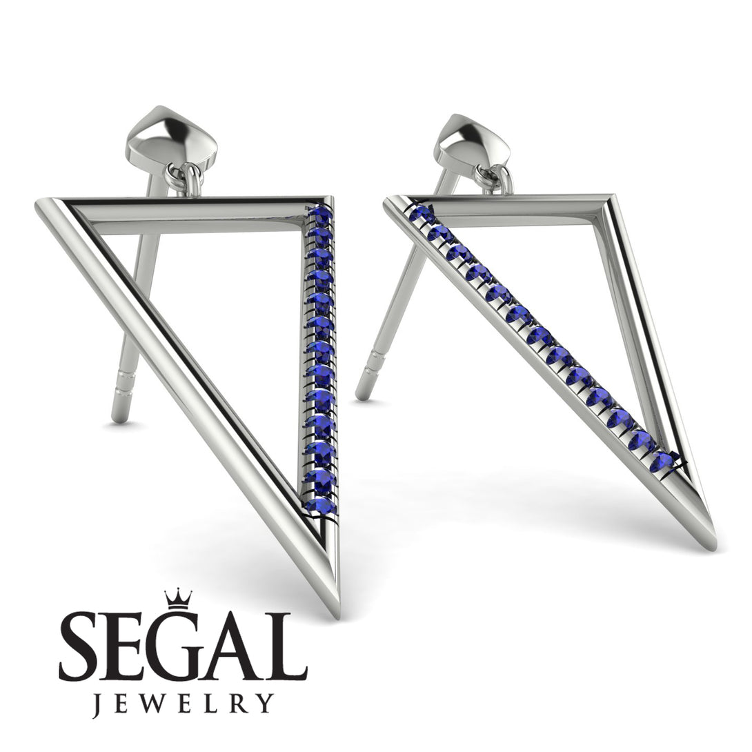 Triangle Sapphire Stud Earrings - Amiyah No. 15