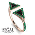 Triangle Black Diamond Open Ring - Nevaeh No. 23 image 2