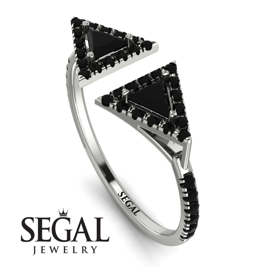 Triangle Black Diamond Open Ring - Nevaeh No. 39
