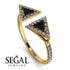 Triangle Black Diamond Open Ring - Nevaeh No. 7 image 2