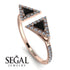 Triangle Black Diamond Open Ring - Nevaeh No. 8 image 2