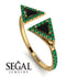 Triangle Black Diamond Open Ring - Nevaeh No. 22