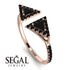 Triangle Black Diamond Open Ring - Nevaeh No. 38