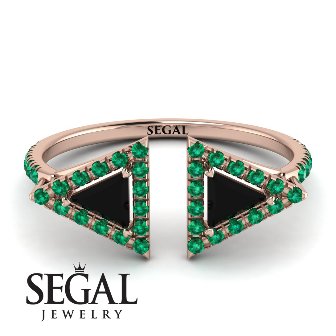 Triangle Black Diamond Open Ring - Nevaeh No. 23