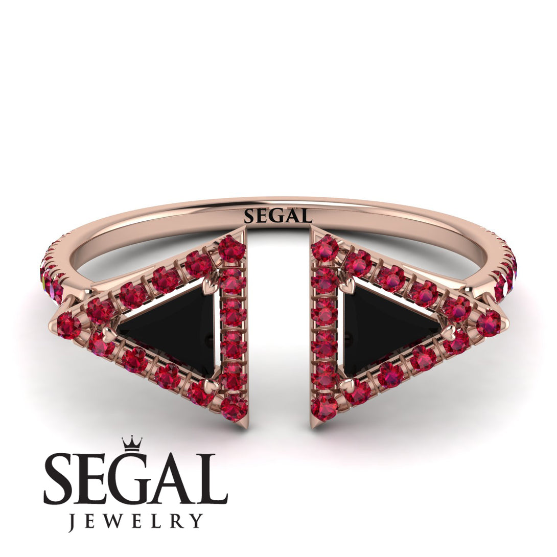 Triangle Black Diamond Open Ring - Nevaeh No. 53