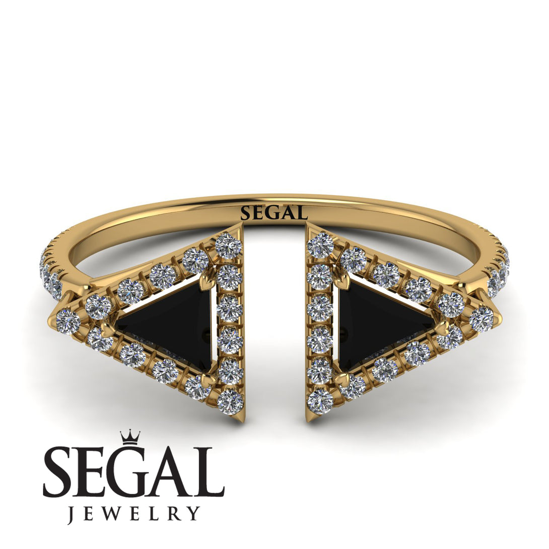 Triangle Black Diamond Open Ring - Nevaeh No. 7