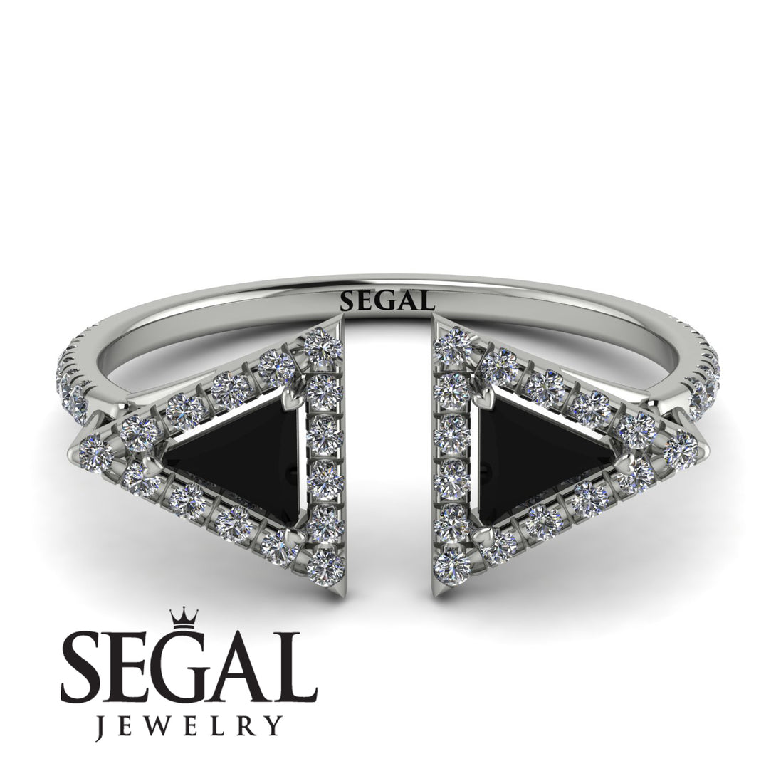 Triangle Black Diamond Open Ring - Nevaeh No. 9