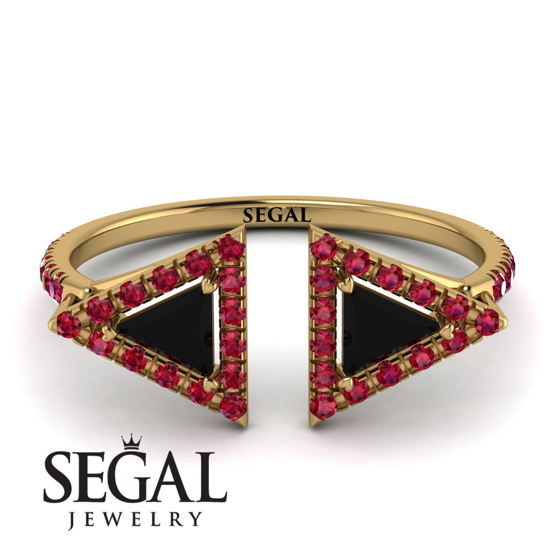 Triangle Black Diamond Open Ring - Nevaeh No. 52