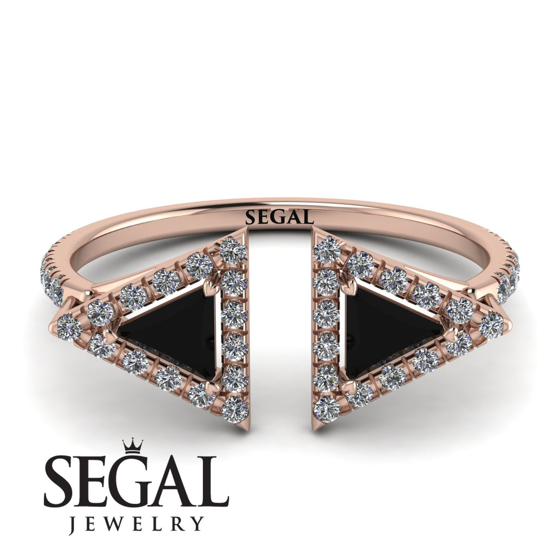 Triangle Black Diamond Open Ring - Nevaeh No. 8