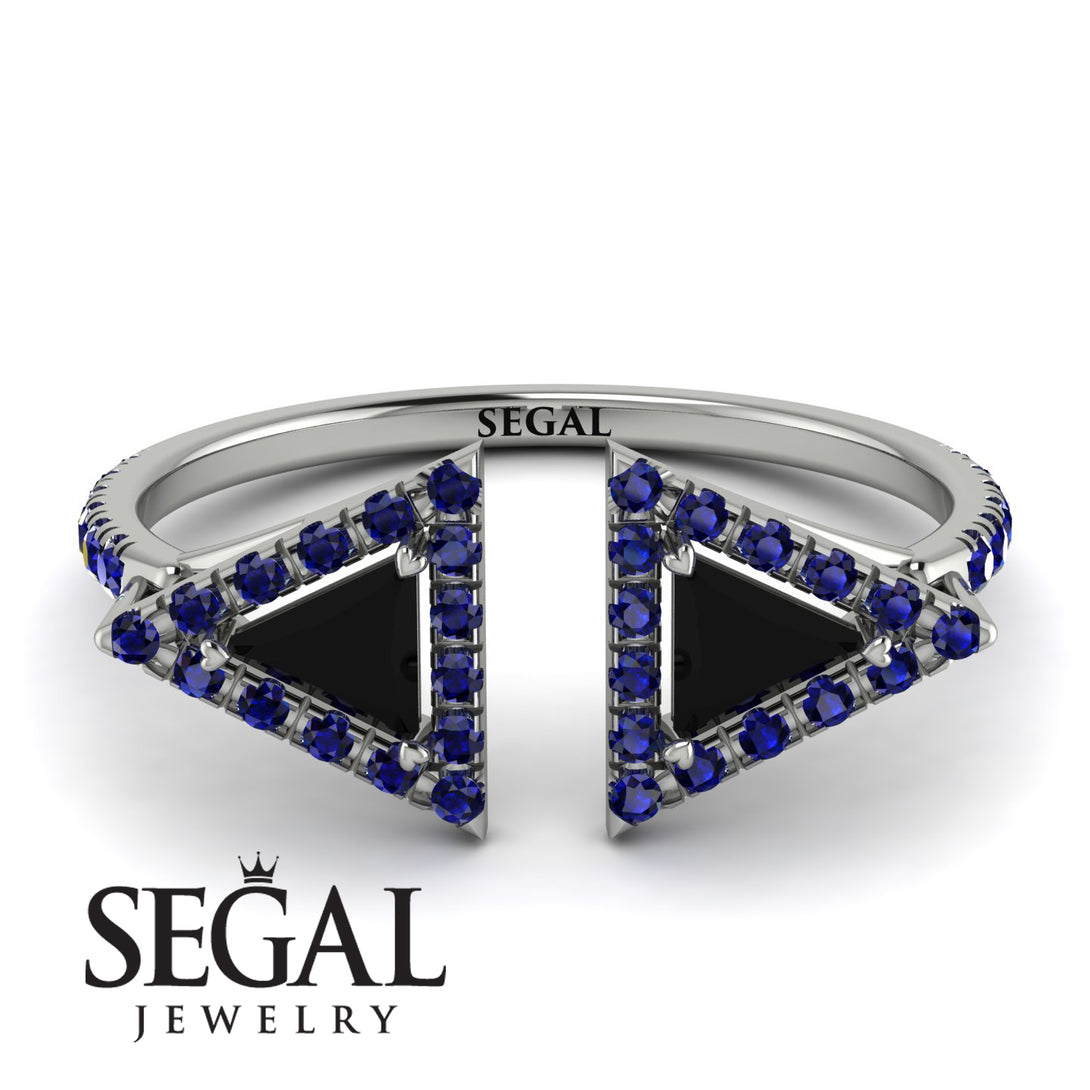 Triangle Black Diamond Open Ring - Nevaeh No. 69