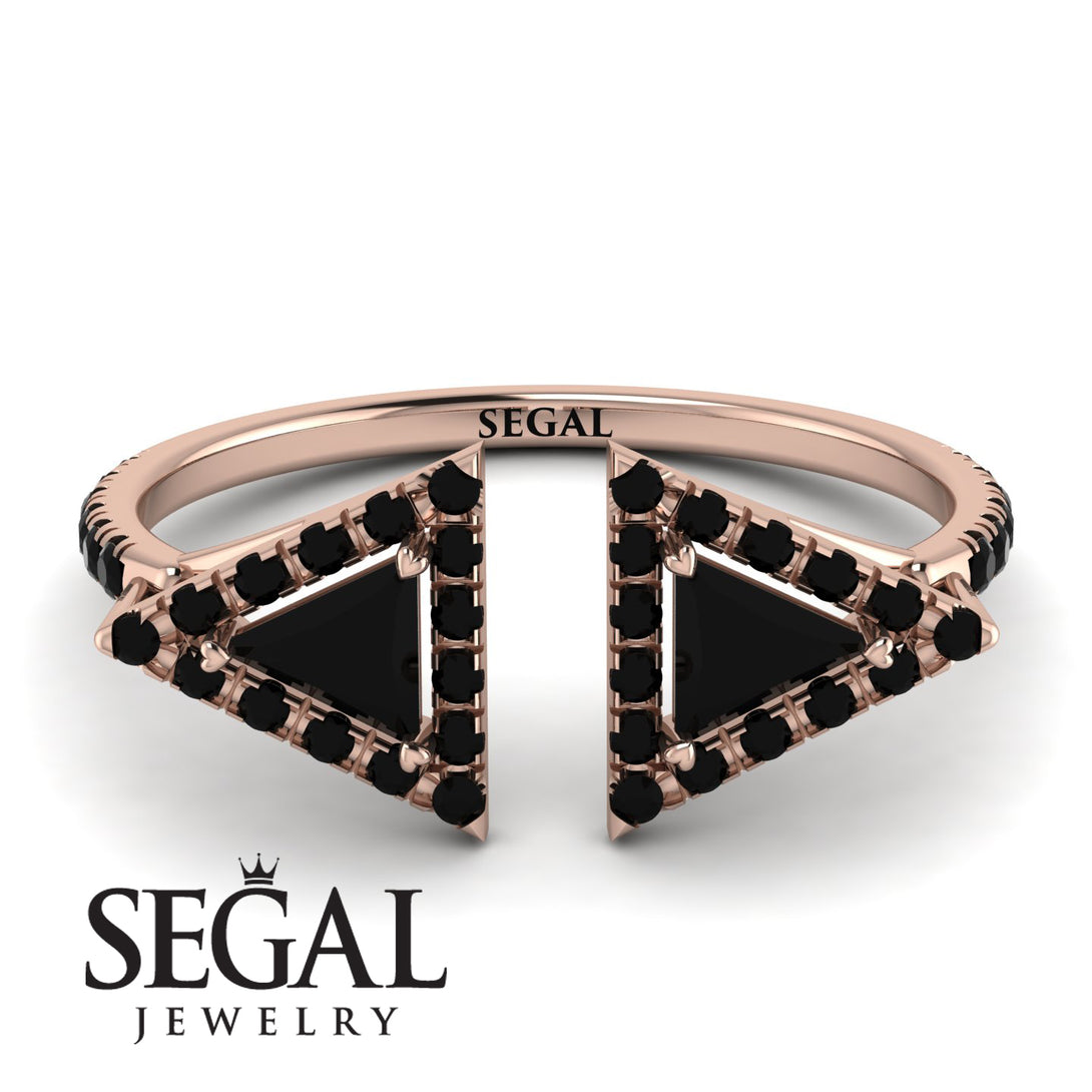 Triangle Black Diamond Open Ring - Nevaeh No. 38