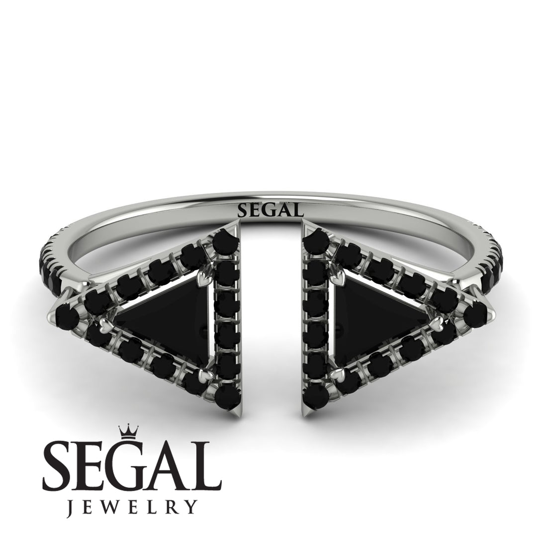 Triangle Black Diamond Open Ring - Nevaeh No. 39