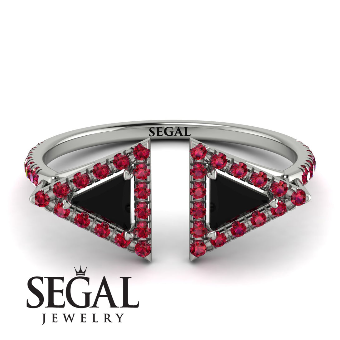 Triangle Black Diamond Open Ring - Nevaeh No. 54