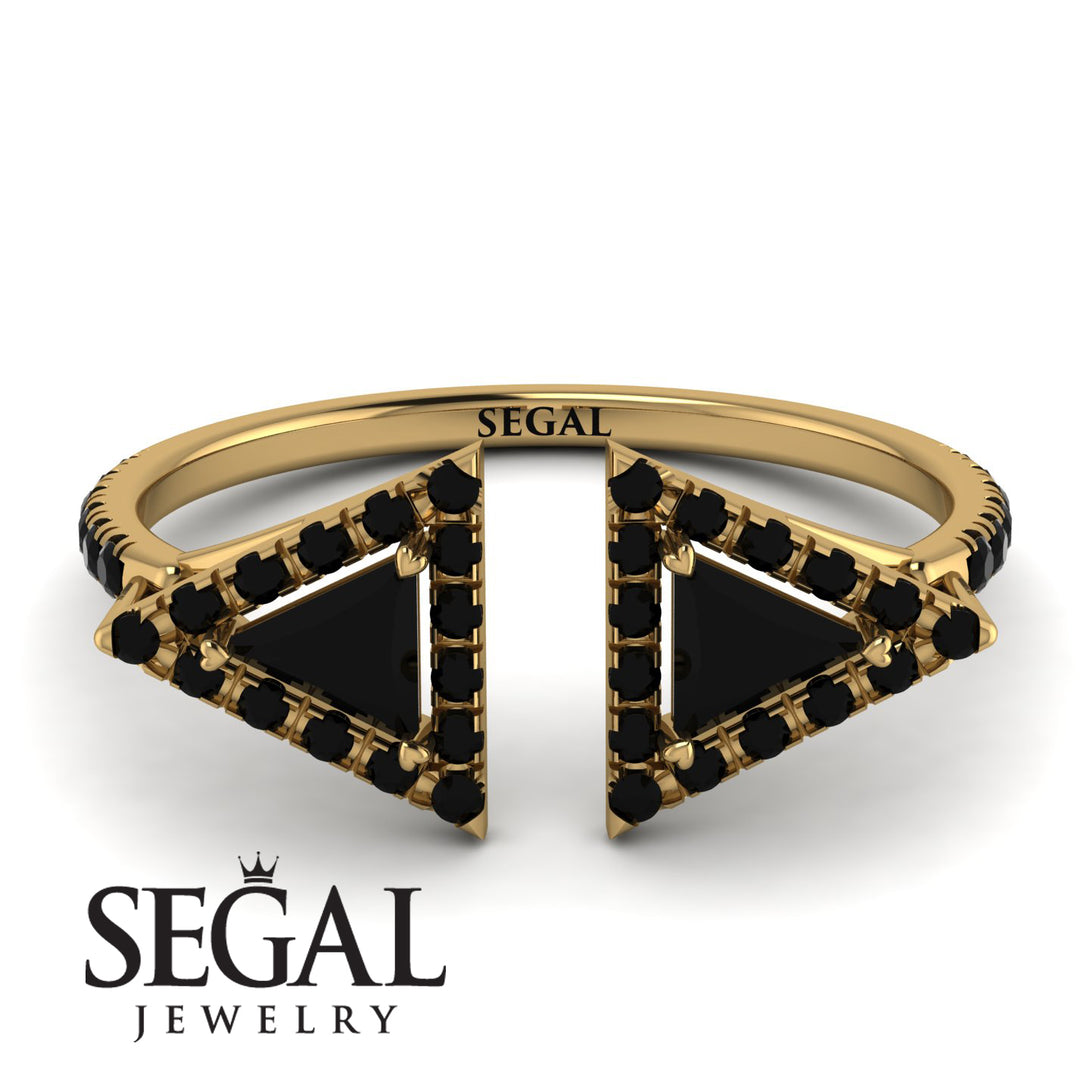 Triangle Black Diamond Open Ring - Nevaeh No. 37