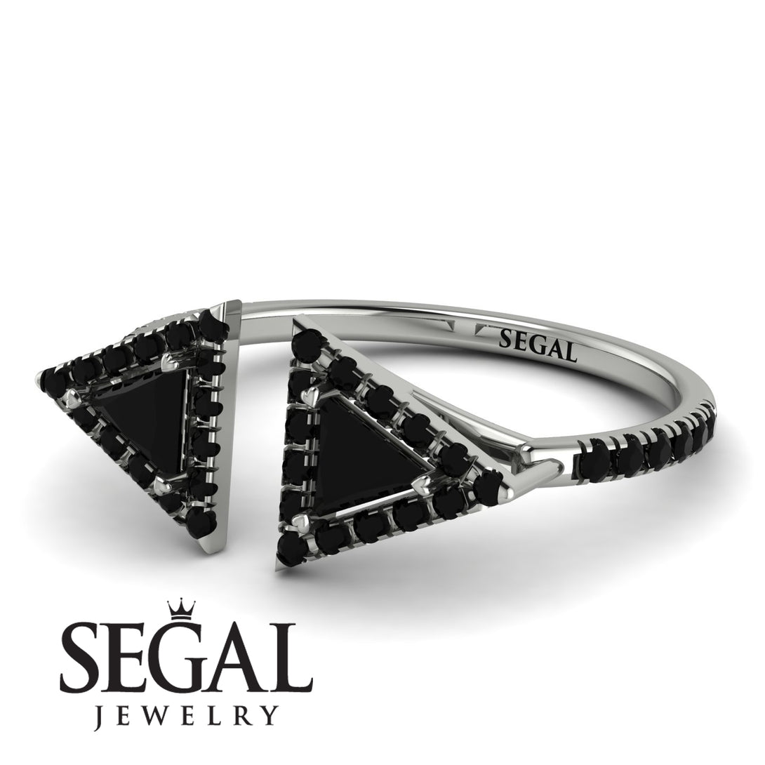 Triangle Black Diamond Open Ring - Nevaeh No. 39