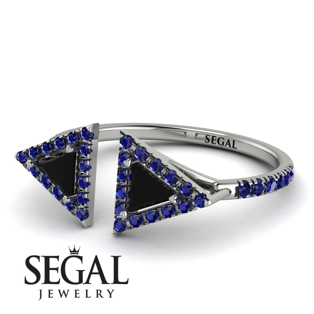 Triangle Black Diamond Open Ring - Nevaeh No. 69