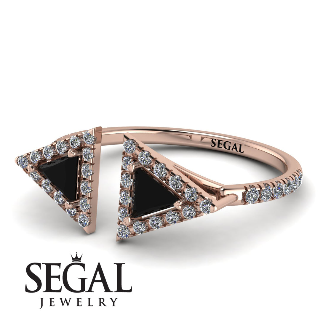 Triangle Black Diamond Open Ring - Nevaeh No. 8