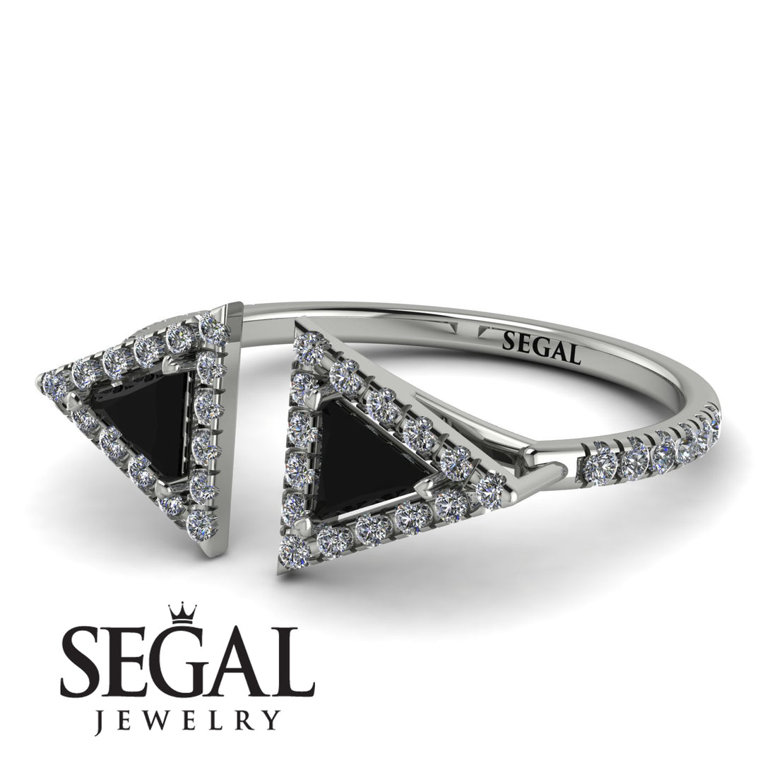 Triangle Black Diamond Open Ring - Nevaeh No. 9