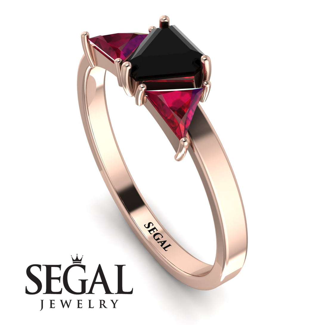 Triangle Black Diamond Engagement Ring - Molly No. 53