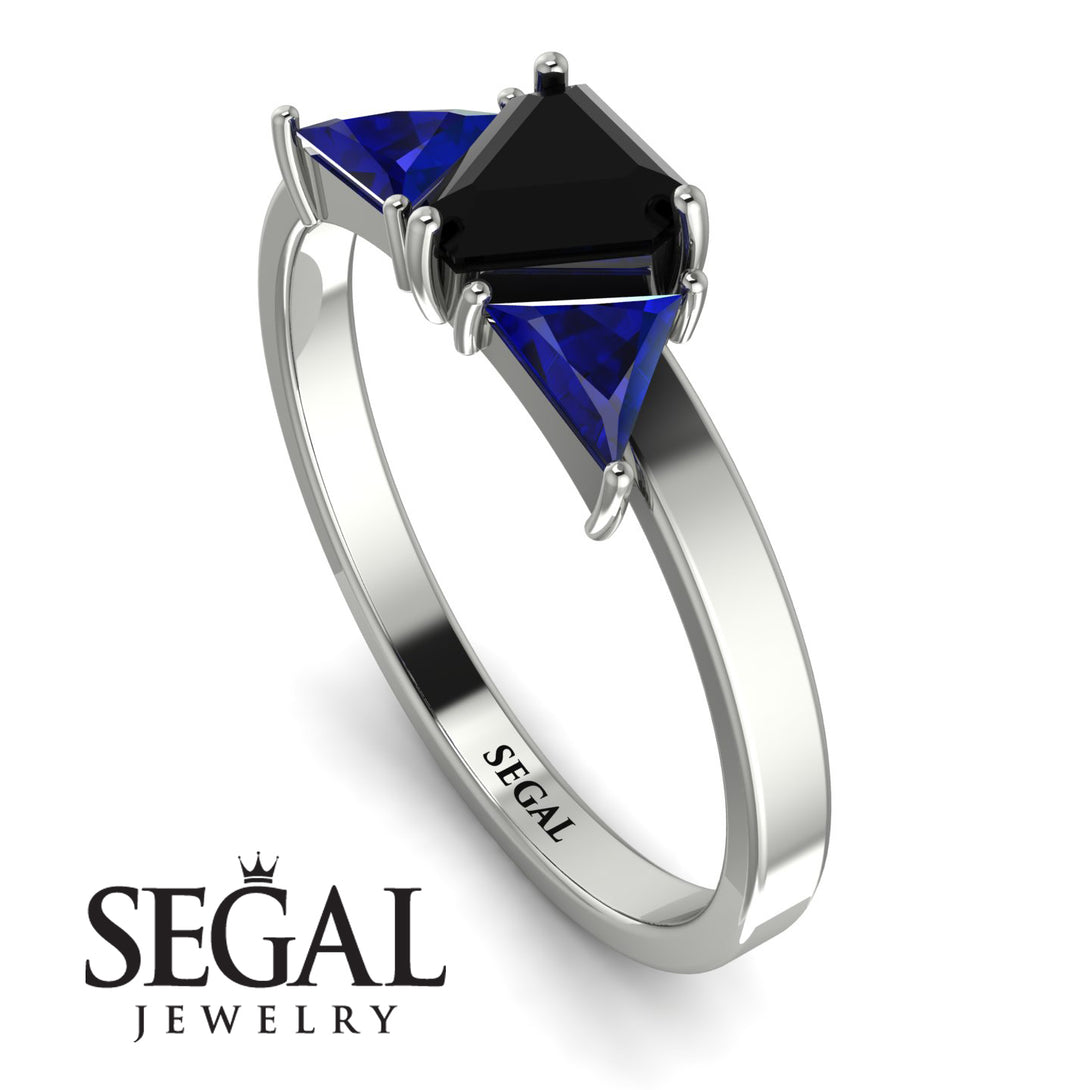 Triangle Black Diamond Engagement Ring - Molly No. 69