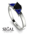 Triangle Black Diamond Engagement Ring - Molly No. 69