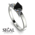Triangle Black Diamond Engagement Ring - Molly No. 9