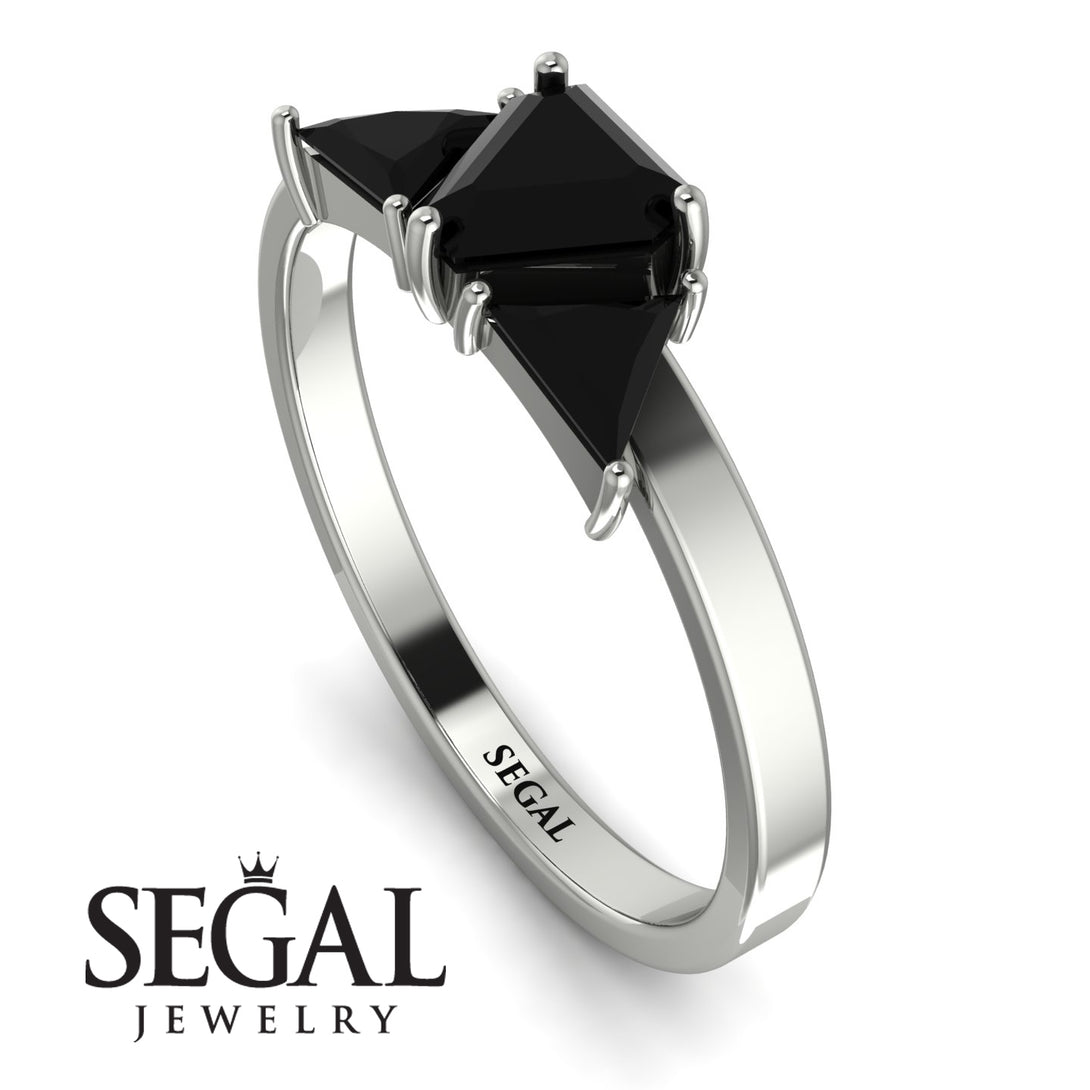 Triangle Black Diamond Engagement Ring - Molly No. 39
