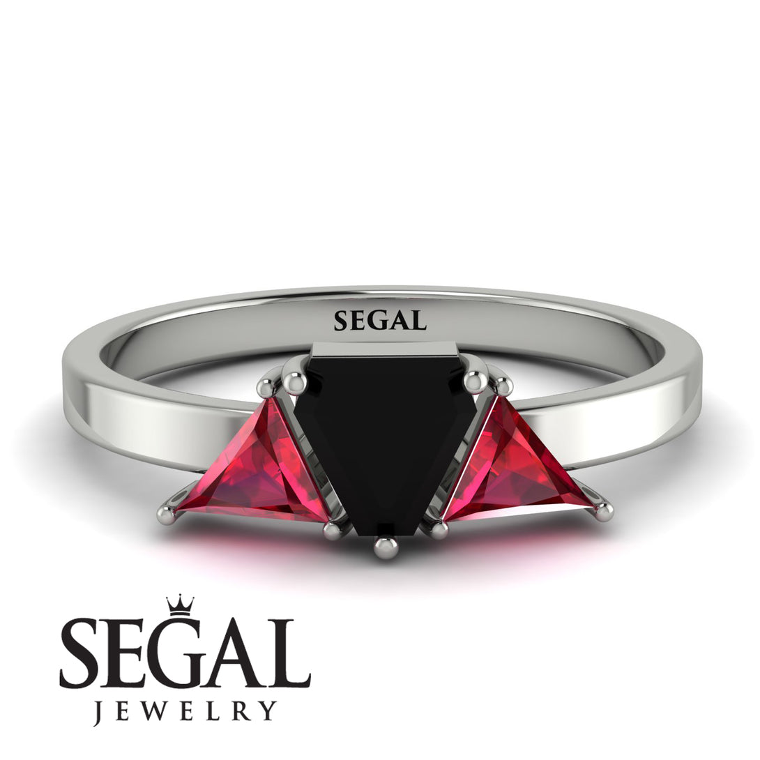 Triangle Black Diamond Engagement Ring - Molly No. 54