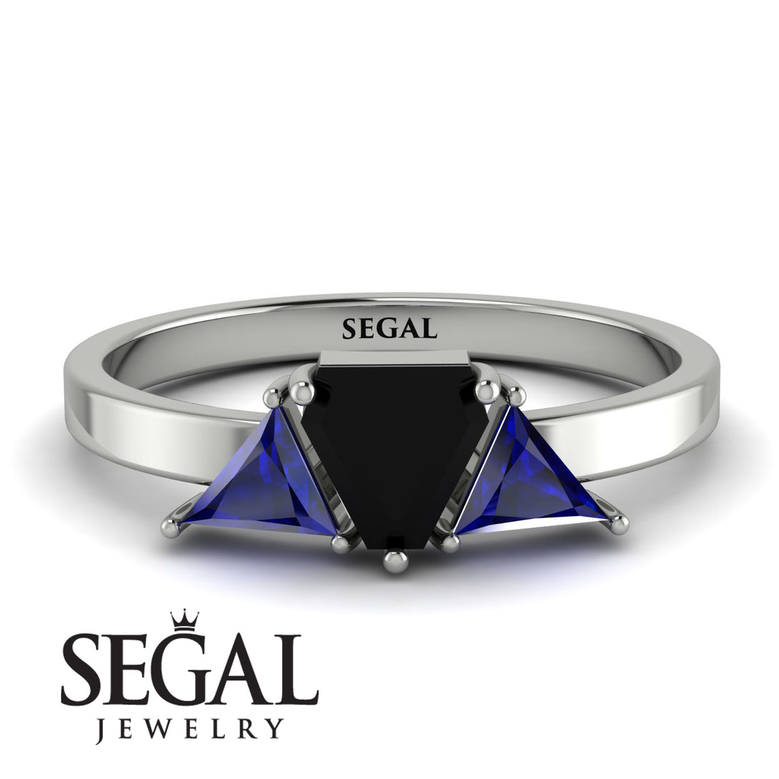 Triangle Black Diamond Engagement Ring - Molly No. 69
