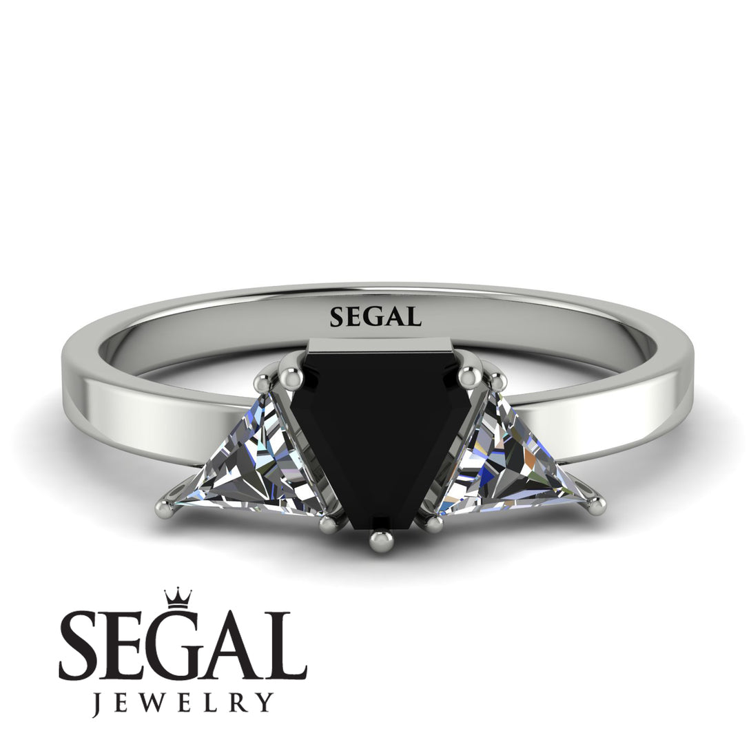 Triangle Black Diamond Engagement Ring - Molly No. 9