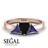 Triangle Black Diamond Engagement Ring - Molly No. 68 image 2