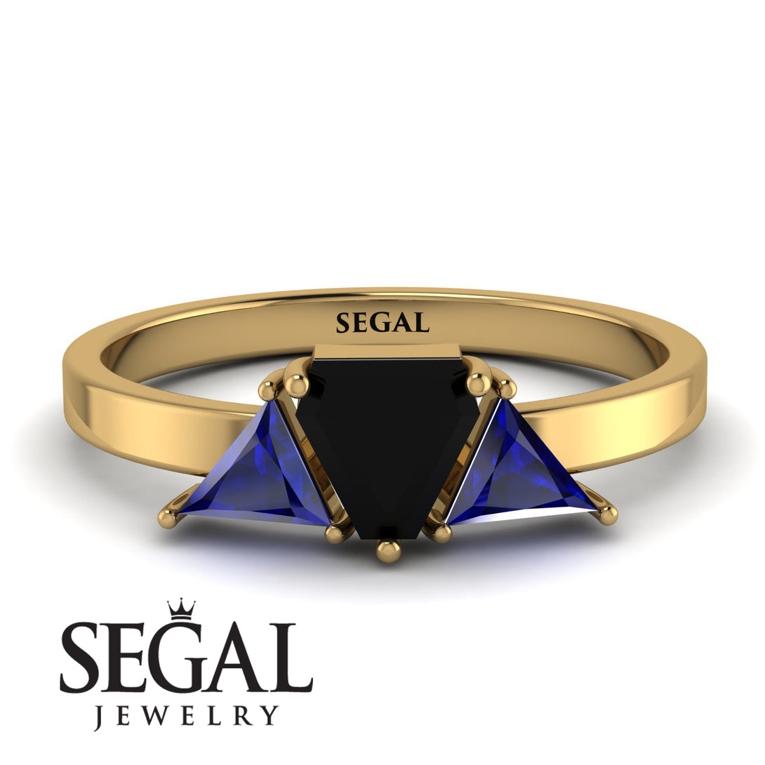 Triangle Black Diamond Engagement Ring - Molly No. 67