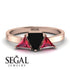 Triangle Black Diamond Engagement Ring - Molly No. 53