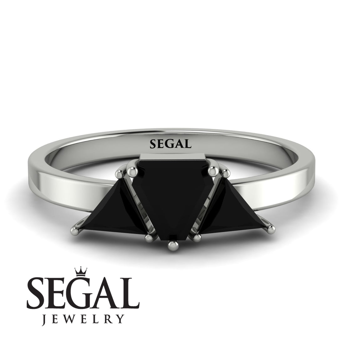 Triangle Black Diamond Engagement Ring - Molly No. 39