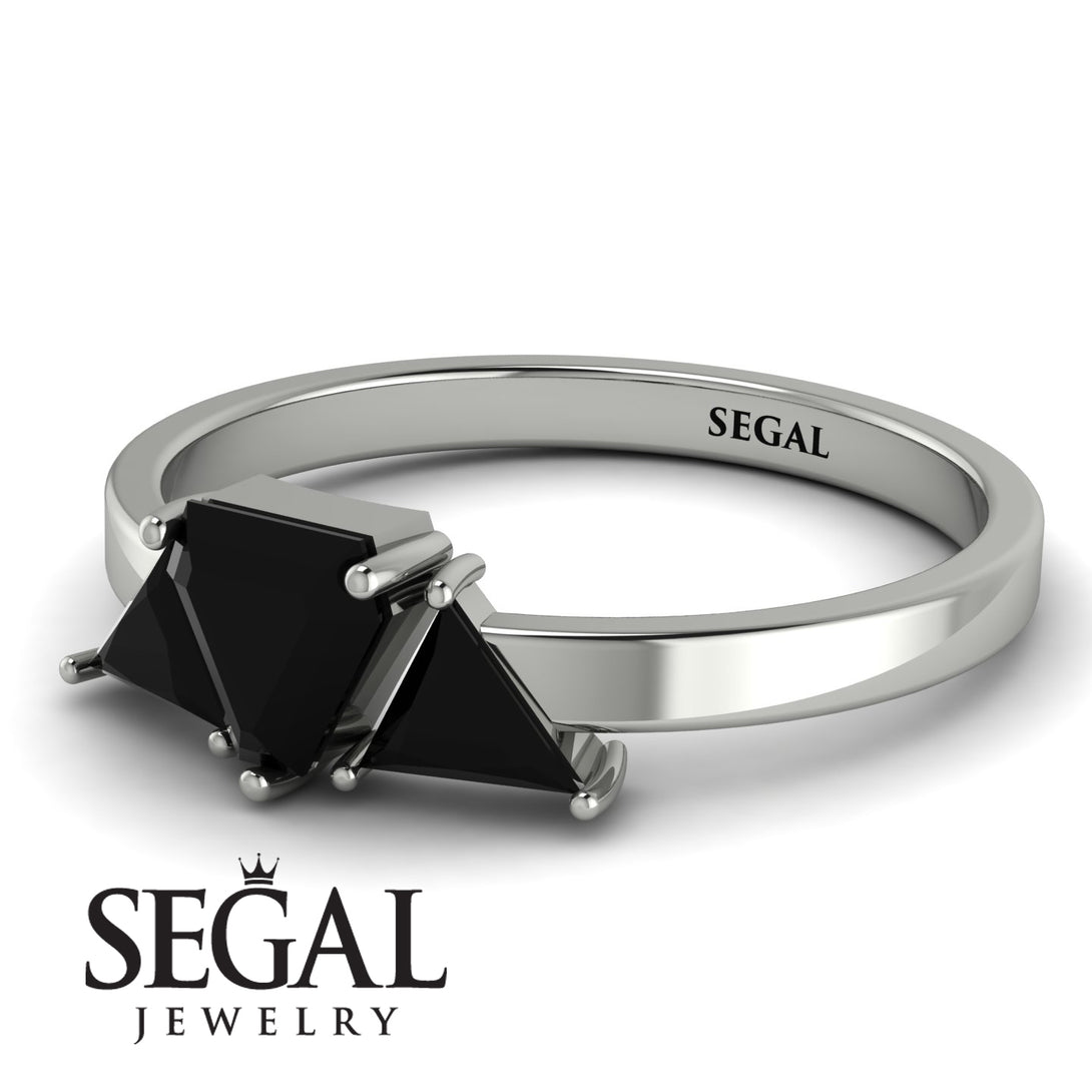 Triangle Black Diamond Engagement Ring - Molly No. 39