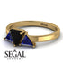 Triangle Black Diamond Engagement Ring - Molly No. 67 image 3