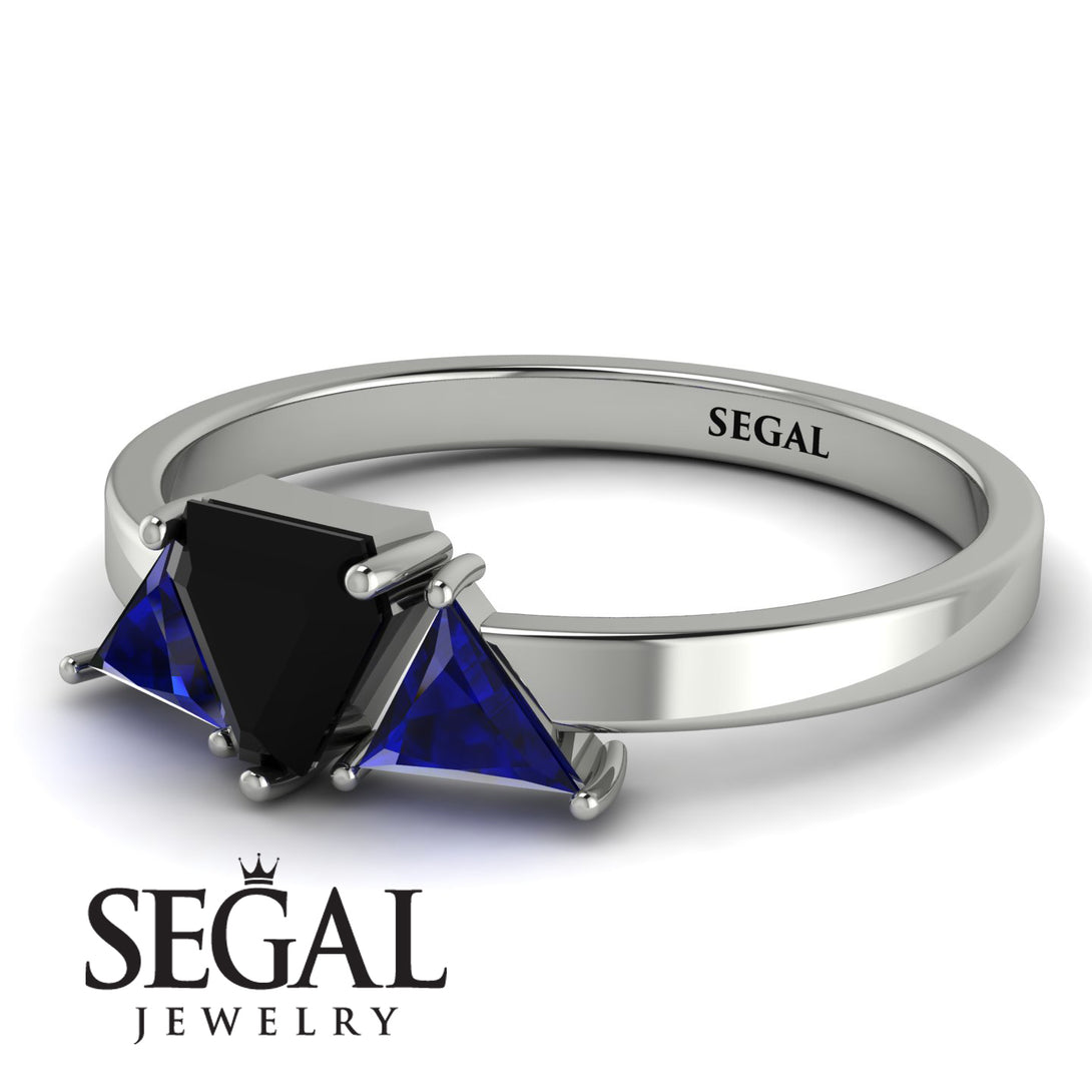 Triangle Black Diamond Engagement Ring - Molly No. 69
