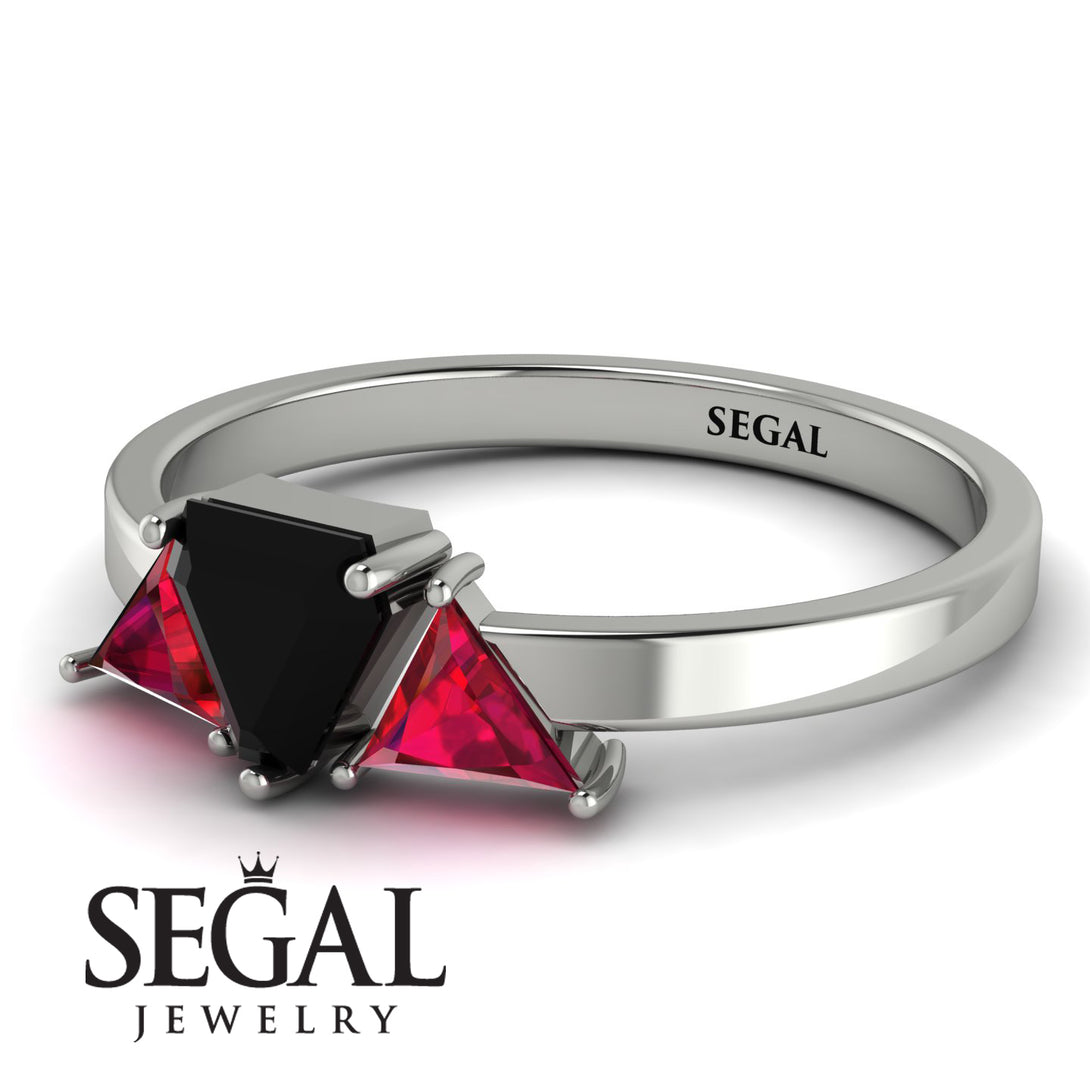 Triangle Black Diamond Engagement Ring - Molly No. 54