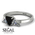 Triangle Black Diamond Engagement Ring - Molly No. 9
