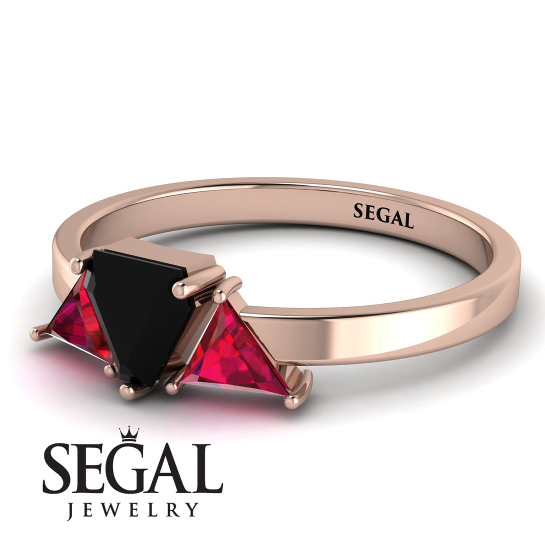 Triangle Black Diamond Engagement Ring - Molly No. 53